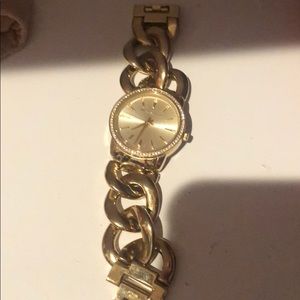 Michael kors mother of pearl watch with gold band
